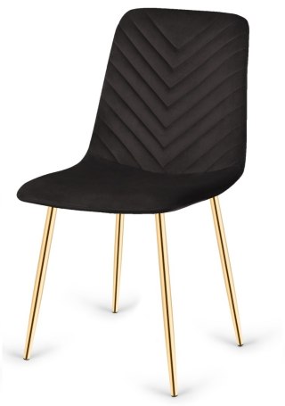 Lugano Krzesło tapicerowane TRIO VELVET BLACK GOLD