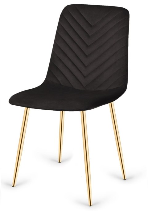 Lugano Krzesło tapicerowane TRIO VELVET BLACK GOLD