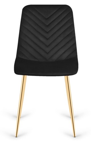 Lugano Krzesło tapicerowane TRIO VELVET BLACK GOLD