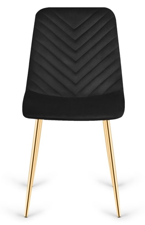 Lugano Krzesło tapicerowane TRIO VELVET BLACK GOLD