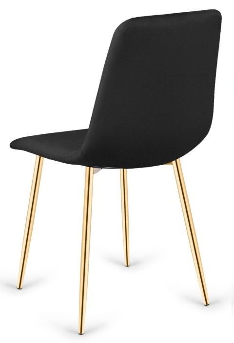 Lugano Krzesło tapicerowane TRIO VELVET BLACK GOLD