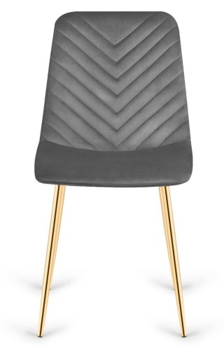 Lugano Krzesło tapicerowane TRIO VELVET DARK GREY GOLD