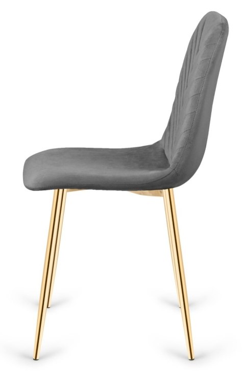 Lugano Krzesło tapicerowane TRIO VELVET DARK GREY GOLD