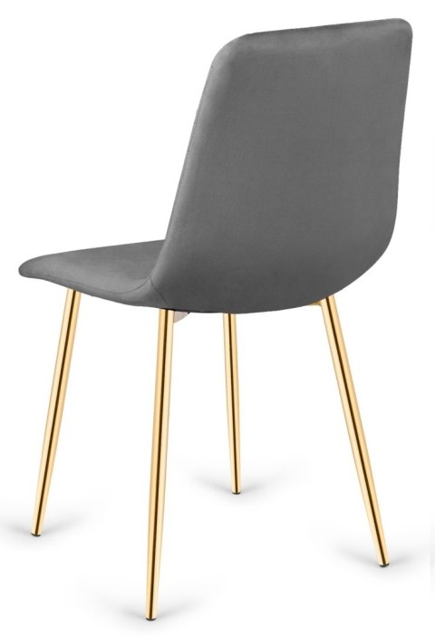 Lugano Krzesło tapicerowane TRIO VELVET DARK GREY GOLD