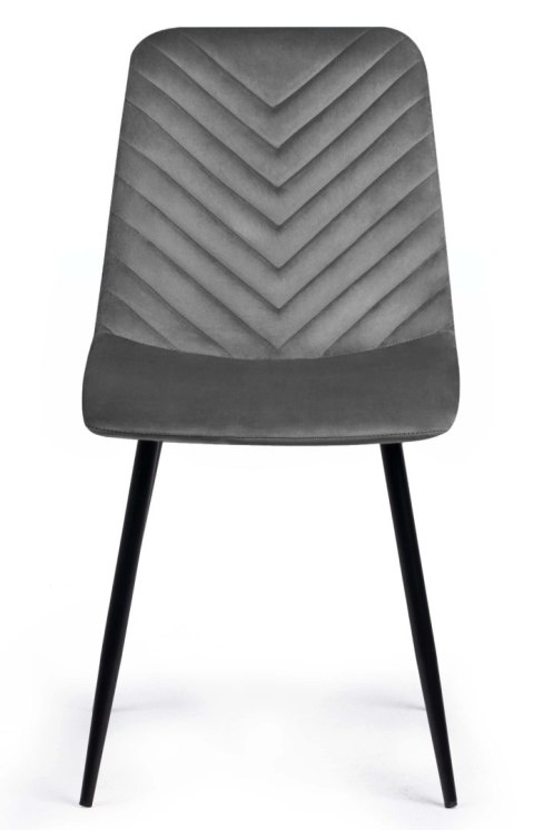 Lugano Krzesło tapicerowane TRIO VELVET DARK GREY