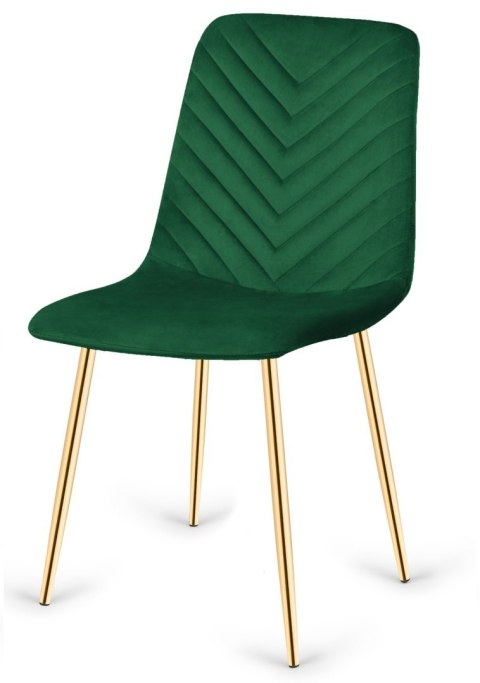 Lugano Krzesło tapicerowane TRIO VELVET GREEN GOLD