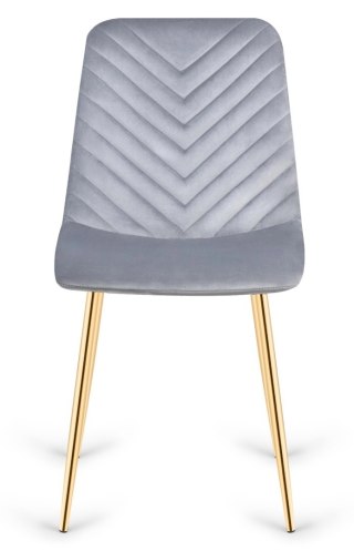 Lugano Krzesło tapicerowane TRIO VELVET LIGHT GREY GOLD