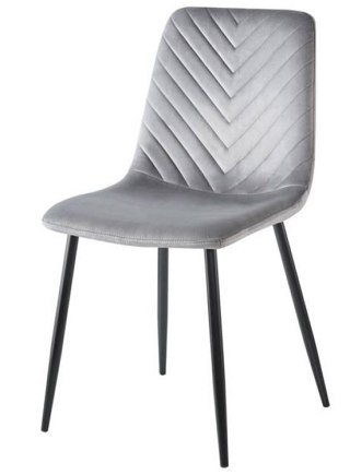 Lugano Krzesło tapicerowane TRIO VELVET LIGHT GREY