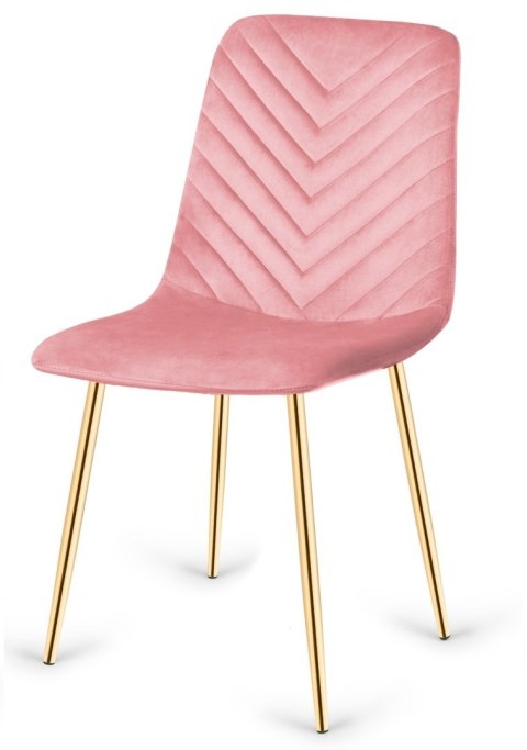 Lugano Krzesło tapicerowane TRIO VELVET PINK GOLD