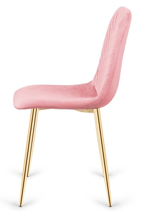 Lugano Krzesło tapicerowane TRIO VELVET PINK GOLD