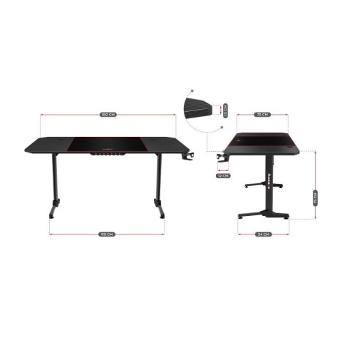 Biurko gamingowe Hero 4.7 Black 160 cm
