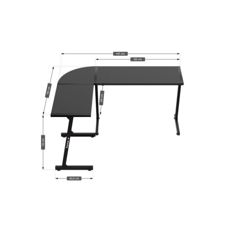 Biurko gamingowe narożne Hero 6.0 Black 147 cm