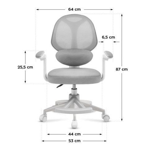 Fotel obrotowy dla dziecka Junior 4.5 Grey