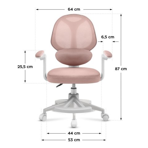 Fotel obrotowy dla dziecka Junior 4.5 Pink