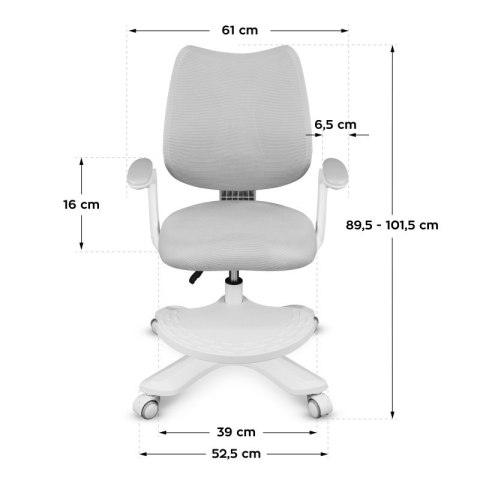 Fotel obrotowy dla dziecka Junior 4.6 Grey