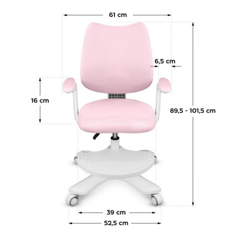 Fotel obrotowy dla dziecka Junior 4.6 Pink