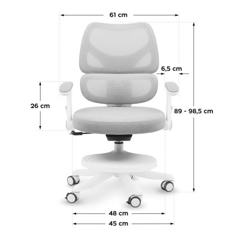 Fotel obrotowy dla dziecka Junior 5.3 Grey