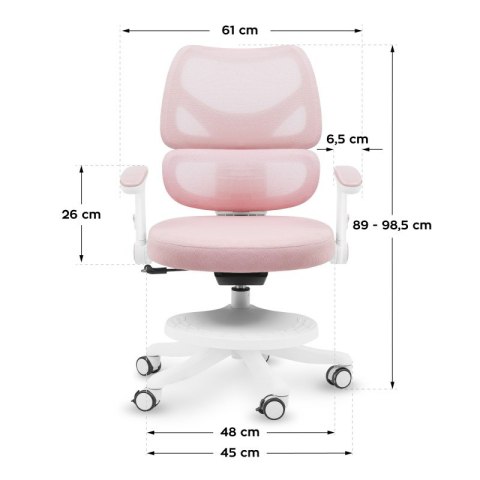 Fotel obrotowy dla dziecka Junior 5.3 Pink