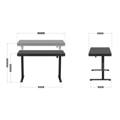 Biurko elektryczne Leader 8.2 Black 120 cm