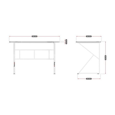 Biurko gamingowe Hero 1.6 White 120 cm