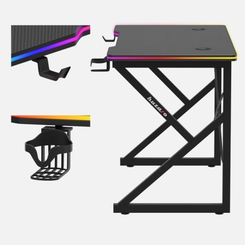 Biurko gamingowe Hero 1.7 RGB Black 120 cm