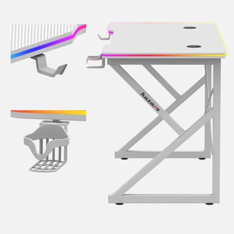 Biurko gamingowe Hero 1.7 RGB White 120 cm
