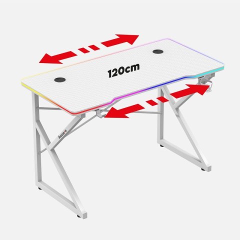 Biurko gamingowe Hero 1.7 RGB White 120 cm