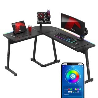 Biurko gamingowe narożne Hero 6.0 RGB Black 147 cm