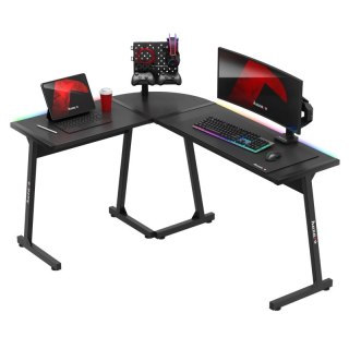 Biurko gamingowe narożne Hero 6.0 RGB Black 147 cm