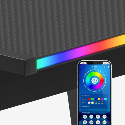 Biurko gamingowe narożne Hero 6.0 RGB Black 147 cm