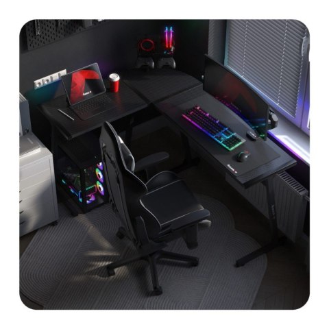 Biurko gamingowe narożne Hero 6.0 RGB Black 147 cm