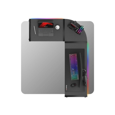 Biurko gamingowe narożne Hero 6.0 RGB Black 147 cm