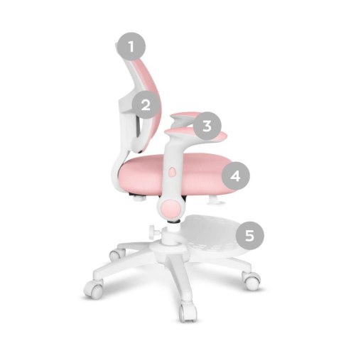 Fotel obrotowy dla dziecka Junior 5.0 Pink