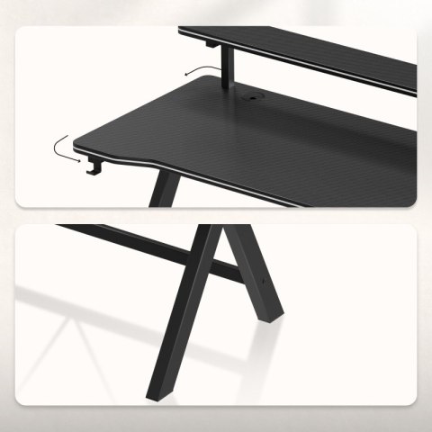 Biurko gamingowe Hero 1.9 Black 120 cm