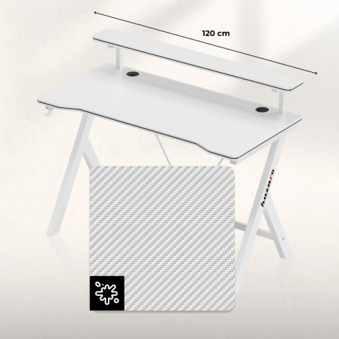 Biurko gamingowe Hero 1.9 White 120 cm