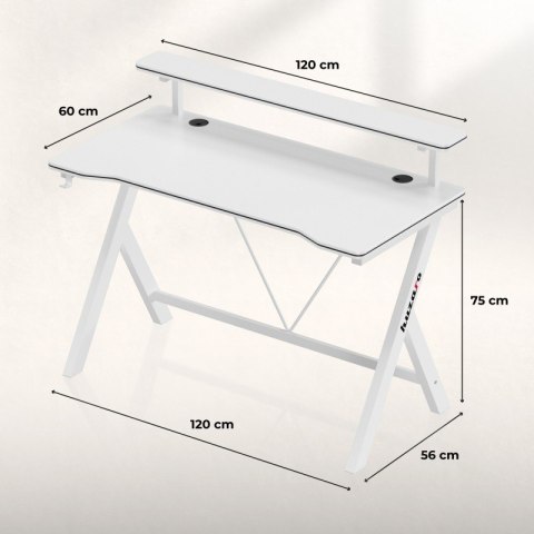 Biurko gamingowe Hero 1.9 White 120 cm