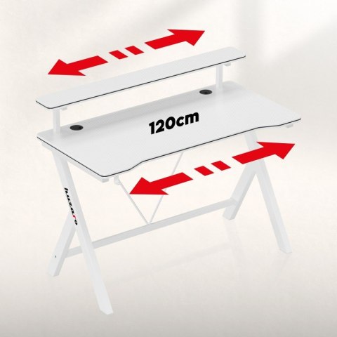 Biurko gamingowe Hero 1.9 White 120 cm