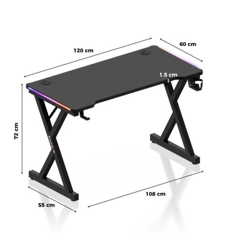 Biurko gamingowe Hero 2.3 RGB 120 cm