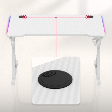 Biurko gamingowe Hero 2.3 RGB White 120 cm