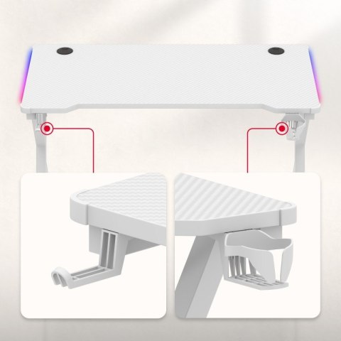 Biurko gamingowe Hero 2.3 RGB White 120 cm