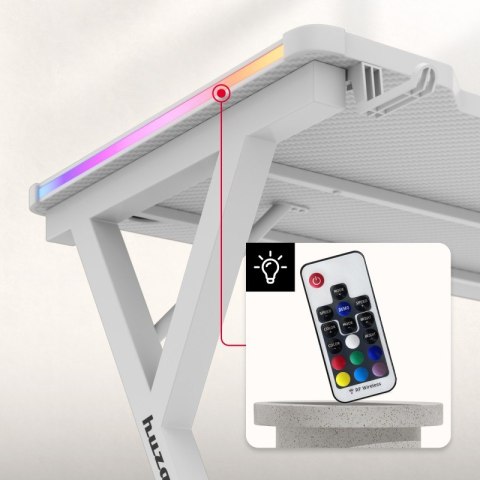 Biurko gamingowe Hero 2.3 RGB White 120 cm