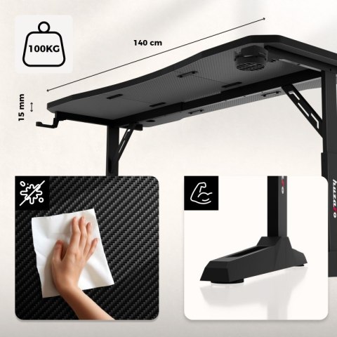 Biurko gamingowe Hero 3.6 Black