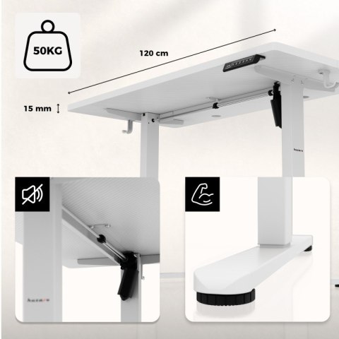 Biurko gamingowe elektryczne Hero 8.1 White
