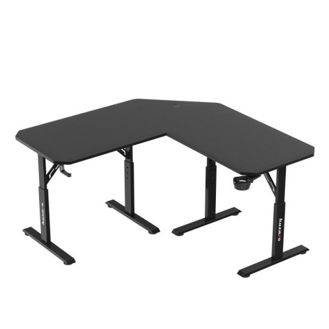 Biurko gamingowe narożne z regulacją Hero 7.3 Black 140 cm