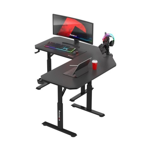 Biurko gamingowe narożne z regulacją Hero 7.3 Black 140 cm
