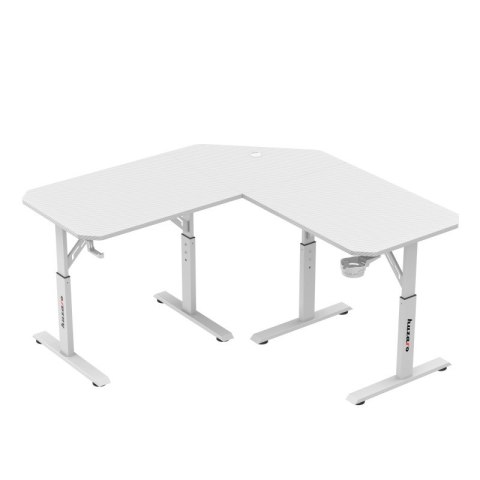 Biurko gamingowe narożne z regulacją Hero 7.3 White 140 cm