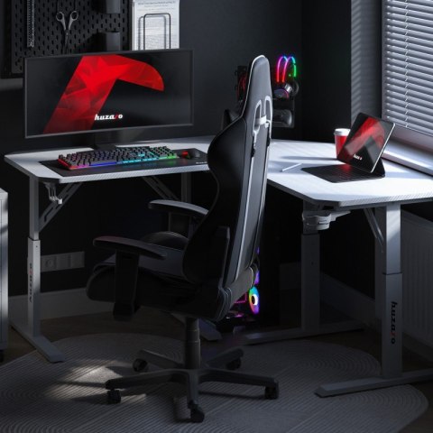 Biurko gamingowe narożne z regulacją Hero 7.3 White 140 cm