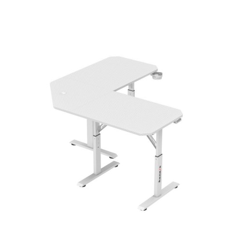 Biurko gamingowe narożne z regulacją Hero 7.3 White 140 cm