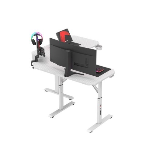 Biurko gamingowe narożne z regulacją Hero 7.3 White 140 cm
