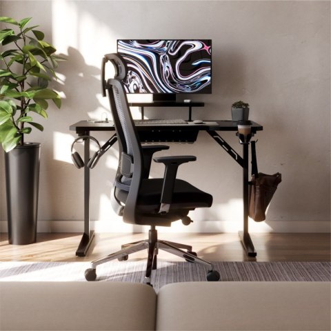 Biurko komputerowe z półką Leader 5.1 Black 115 cm